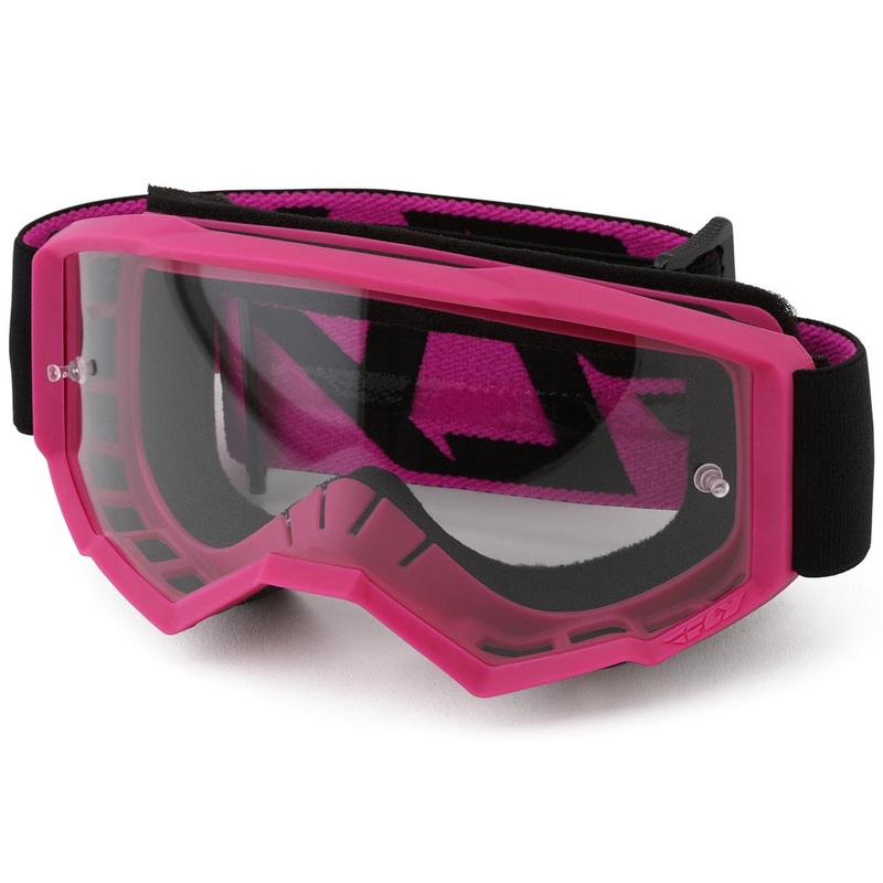Fly Racing Youth Focus Goggles (Black/Pink) (Clear Lens)
