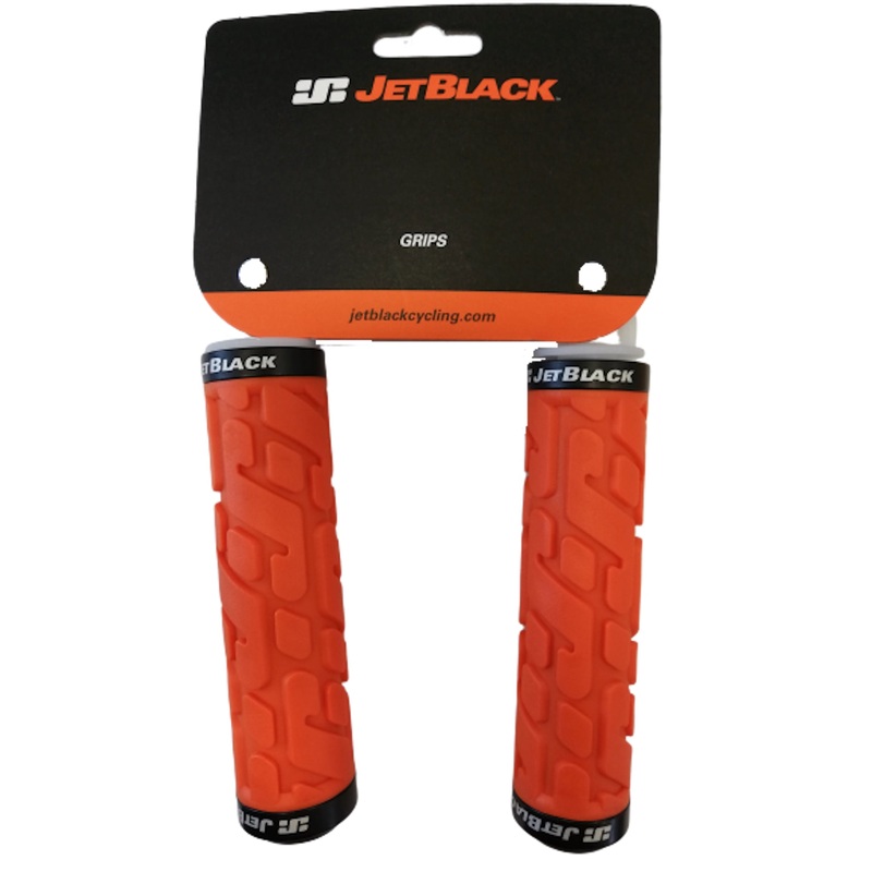 Jetblack Rivet Lock On Grips Orange/Black Rings
