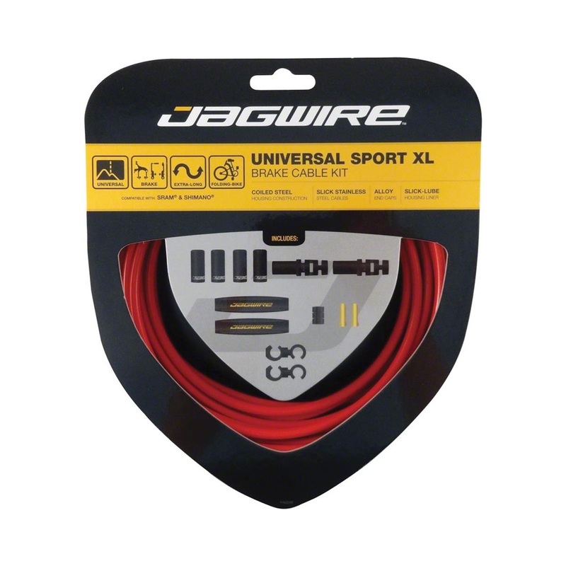 Jagwire Universal XL Sport Brake Cable Kit (Red) (Stainless) (Road & Mountain) (1.5mm) (2000/2500mm) (w/ Housing)