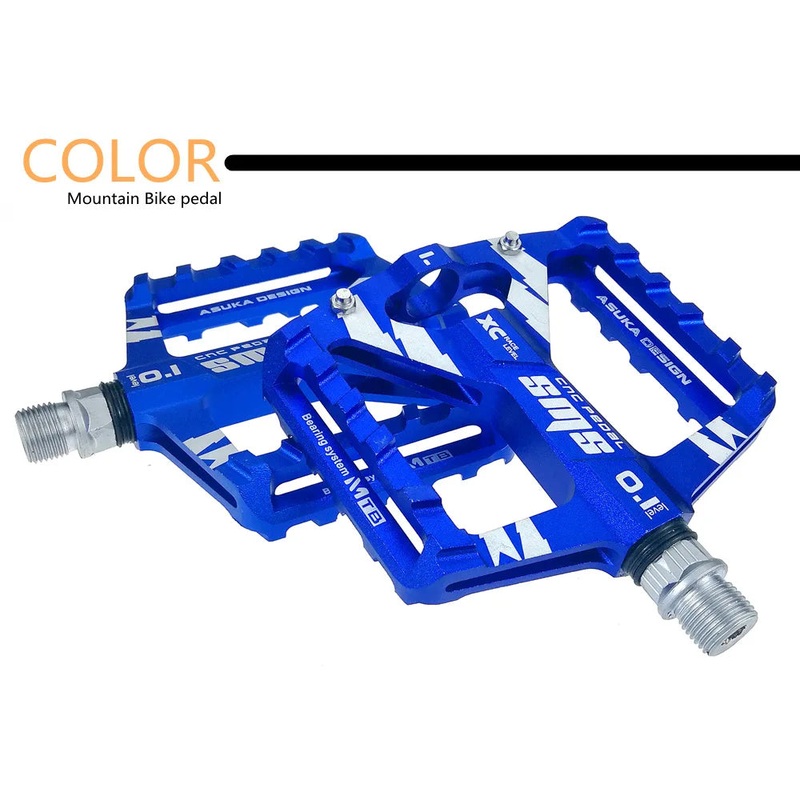 SMS 0.1 Blue Aluminum Bicycle Pedals 9/16 -Live4Bikes