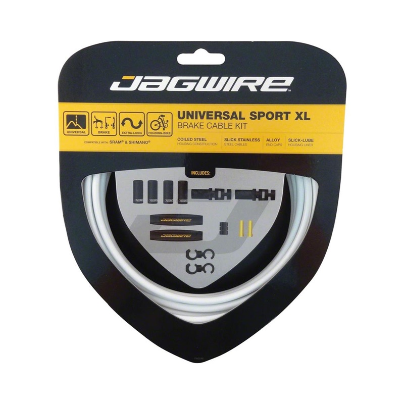 Jagwire Universal XL Sport Brake Cable Kit (White) (Stainless) (Road & Mountain) (1.5mm) (2000/2500mm) (w/ Housing)