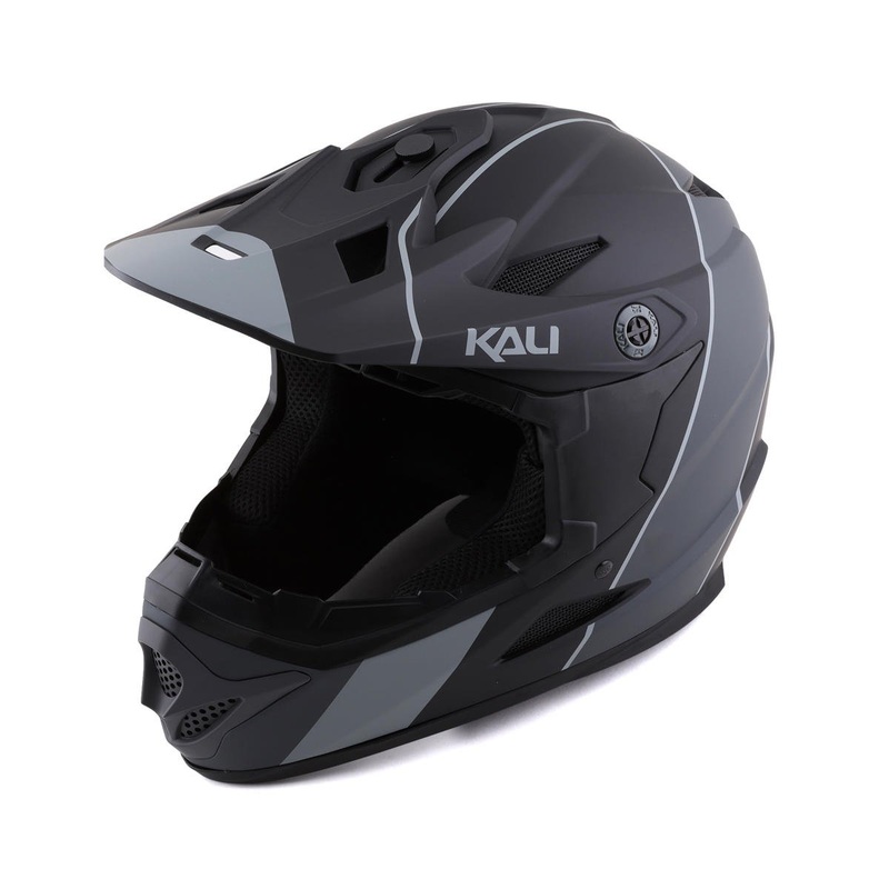Kali Zoka Stripe Youth Full-Face Helmet (Matte Black/Grey) (Youth M)