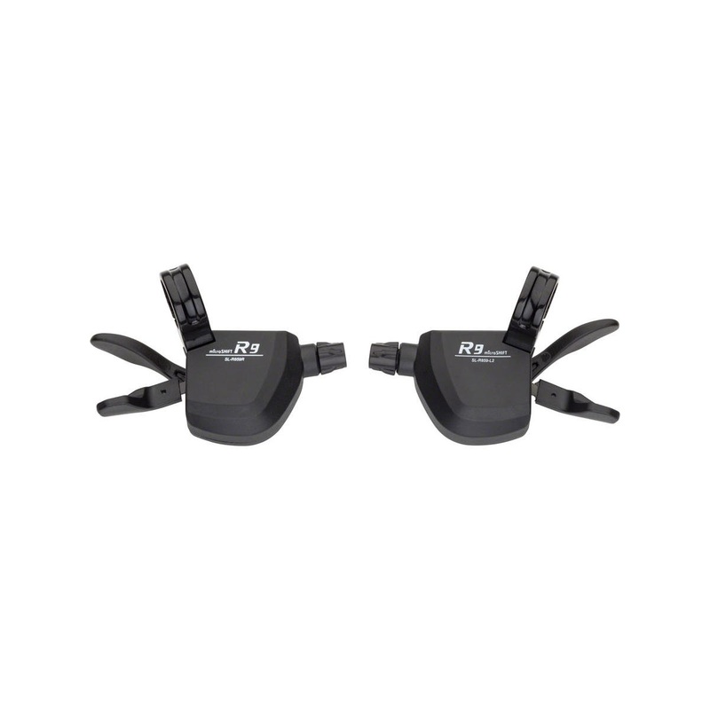 Microshift R9 Flat Bar Road Trigger Shifters  (Black) (Pair) (2 x 9 Speed) (Shimano Compatible)