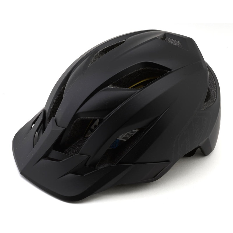 Troy Lee Designs Youth Flowline Mountain Helmet (Point Black/Charcoal) (Universal Youth) (w/MIPS)