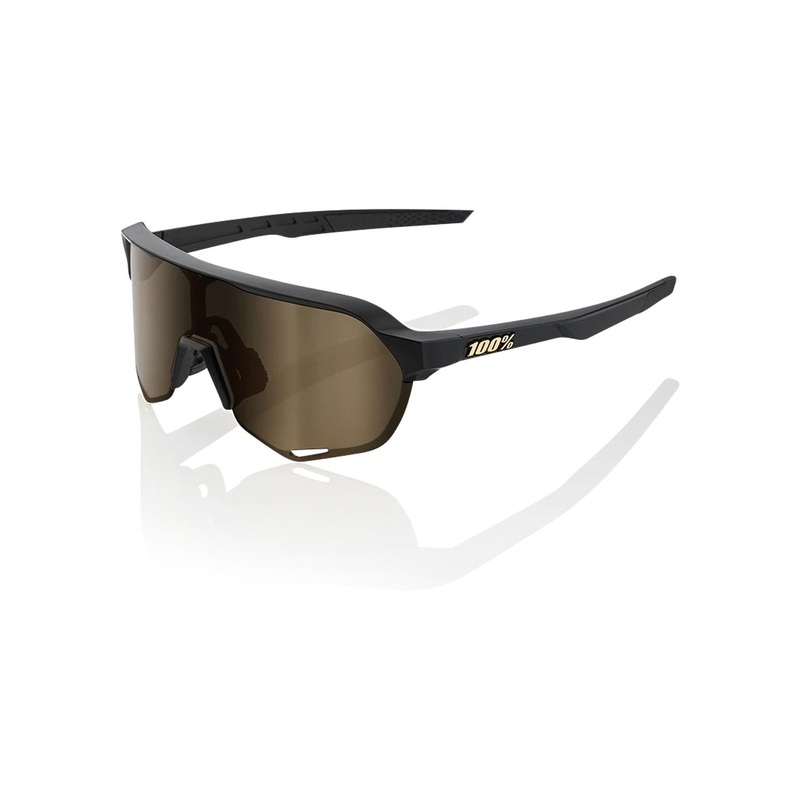 Eyewear 100% S2 Sunglasses Gold Frame Black Lens