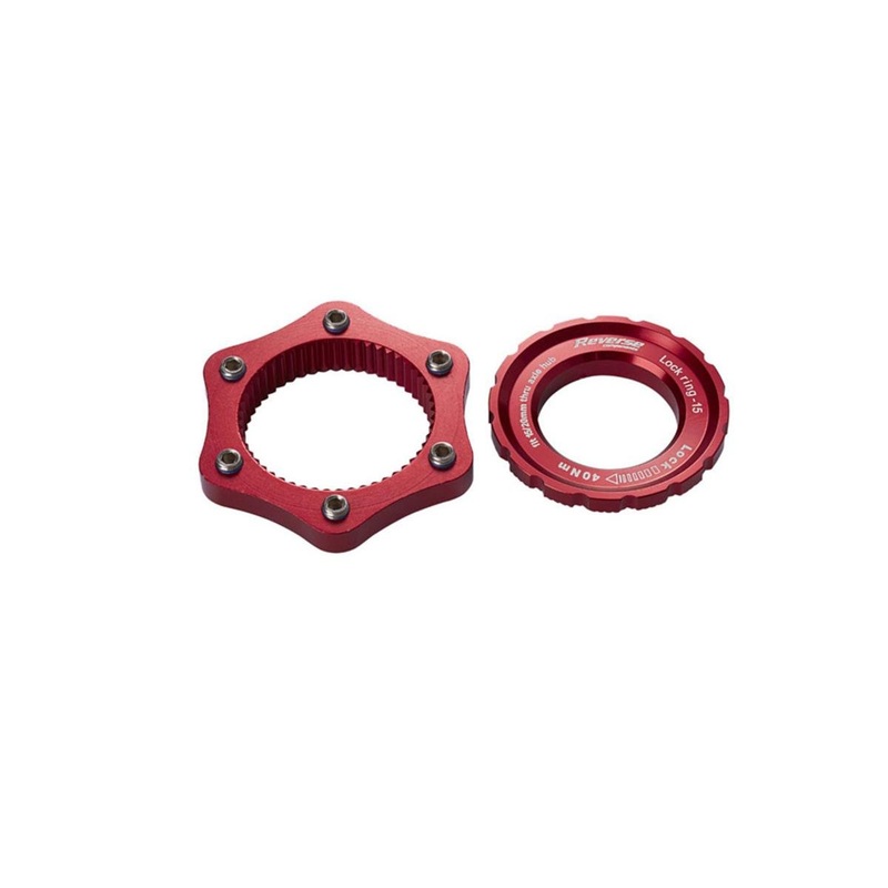 Reverse Components Centerlock to 6-Bolt Rotor Adapter (Red)