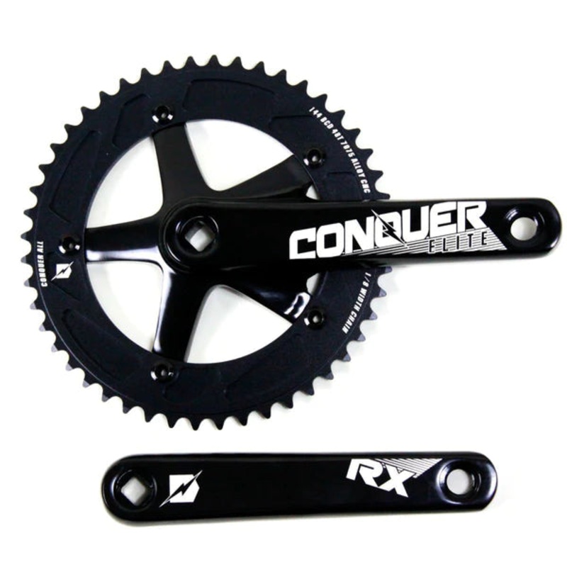 Conquer Elite Crankset 165MM  48t CNC  Tapered Black –
