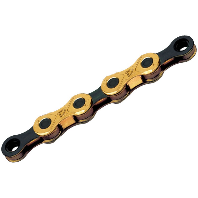 KMC X12 Waxed Chain – 12-Speed 126 Links Ti Gold/Black