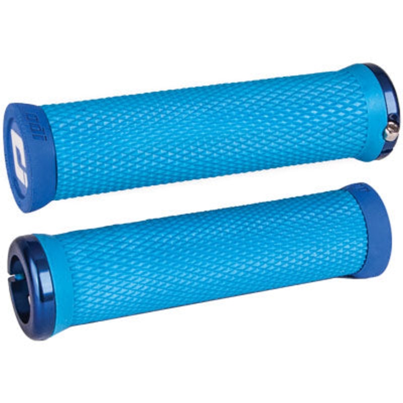 Odi Elite Motion Lock-On Grips Light Blue With Blue Clamps Elite Motion V2.1 Lock-On Odi Gripstape