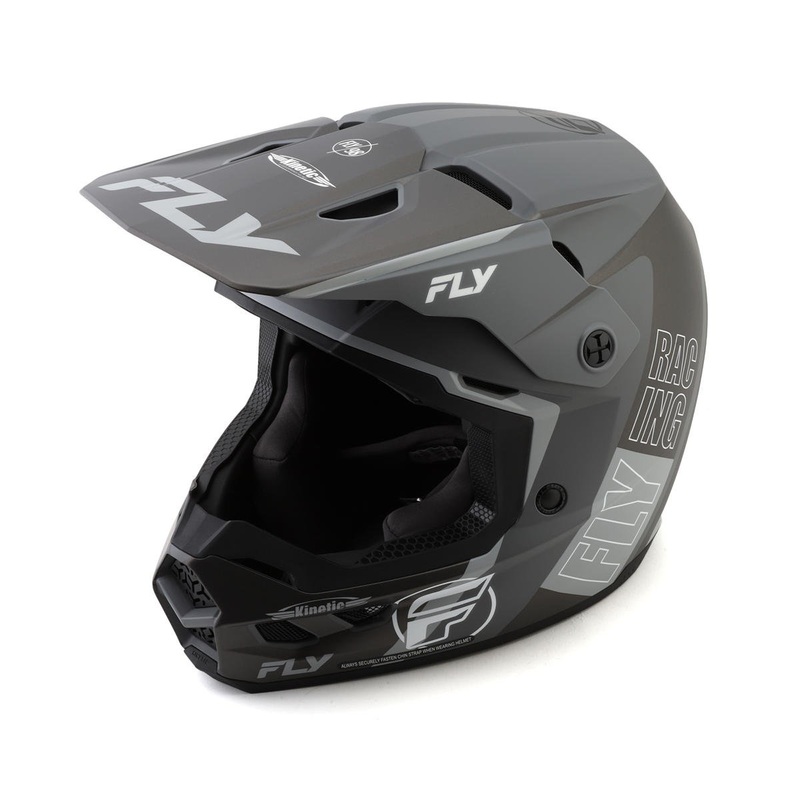 Fly Racing Kinetic Rally Full Face Helmet (Matte Grey/Black/White) (S)