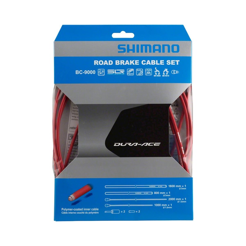 Shimano Dura-Ace BC-9000 Road Brake Cable Set (Red) (Polymer-Coated) (1.6mm) (1000/2050mm)