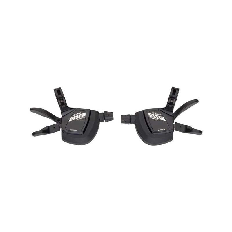 Microshift Centos Road Flat Bar Trigger Shifters (Black) (Pair) (2 x 10 Speed) (For Shimano Tiagra 4700)