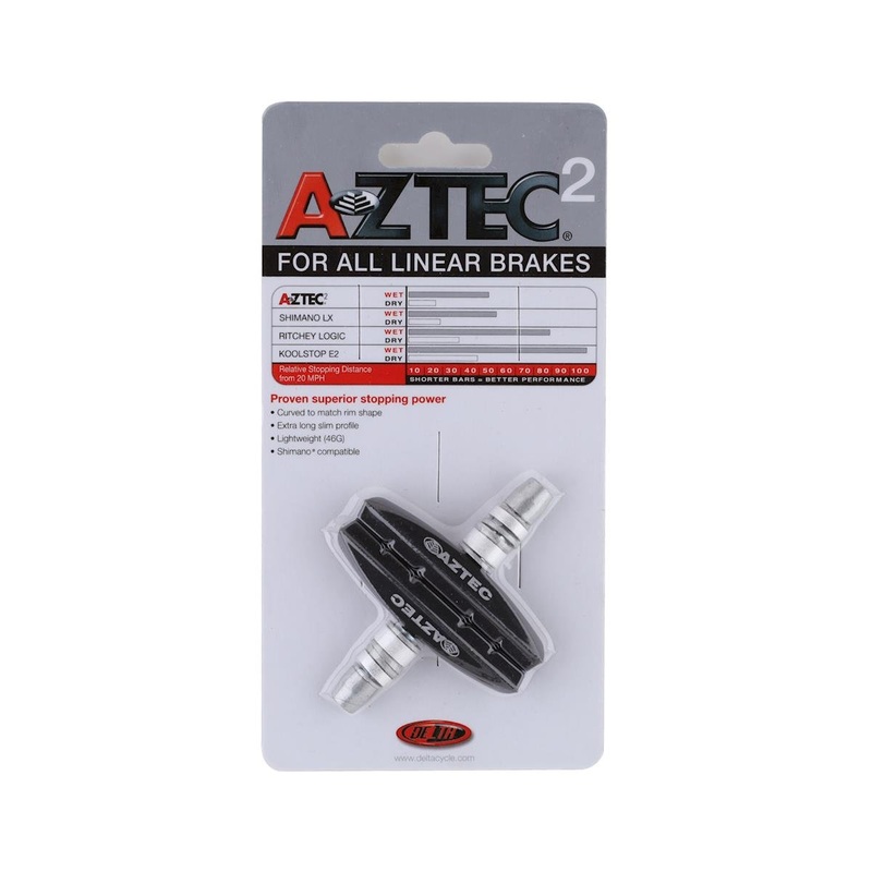 Aztec 2 V-Brake Pads (Black) (1 Pair) (Threaded Post)