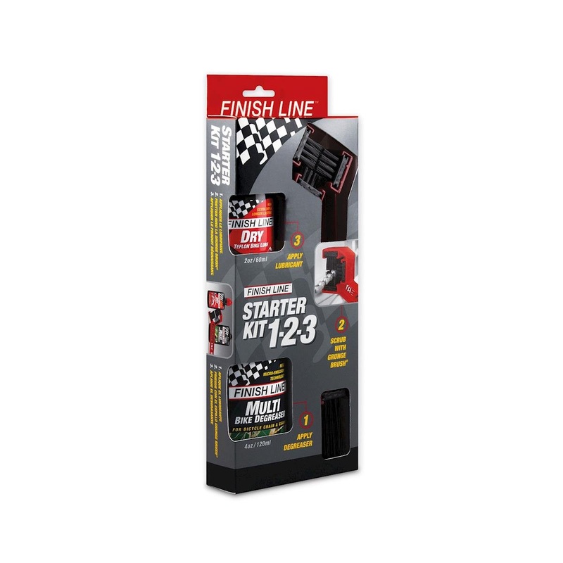 Finish Line Starter Kit 1-2-3 (Brush, Degreaser, Dry Lube)