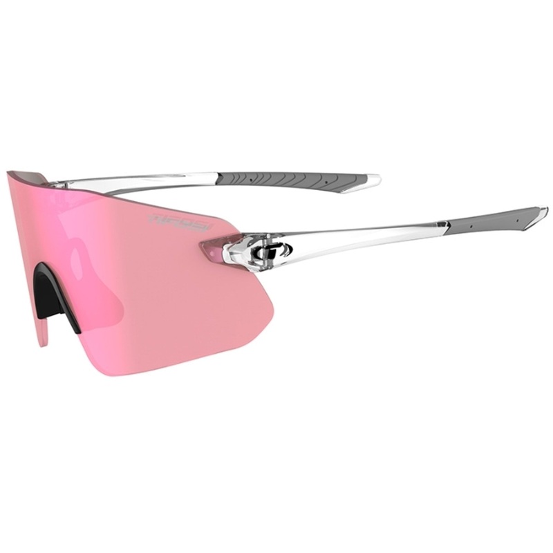 Tifosi Vogel Sl Sunglasses Crystal Clear With Pink Mirror Lens