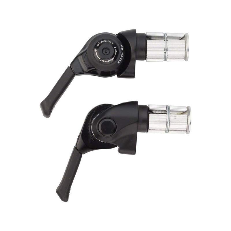 Microshift Mountain Bar End Shifter Set (Black) (Pair) (2/3 x 10 Speed) (Shimano Compatible)