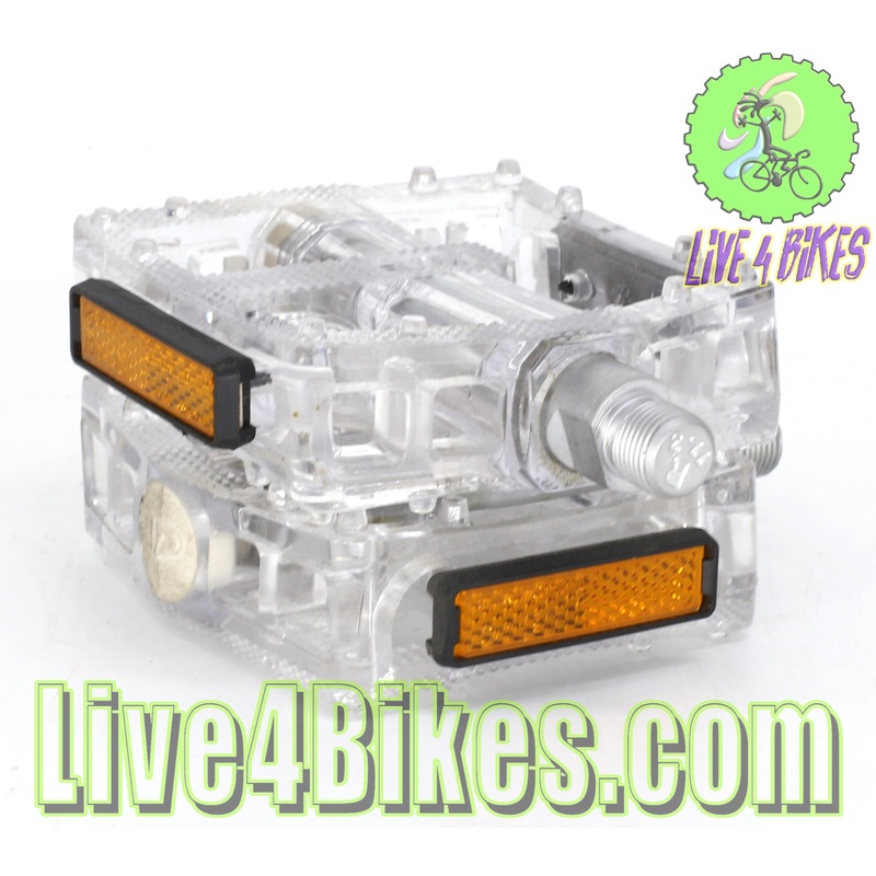 Clear BMX Platform Wide Pedals 9/16″ –