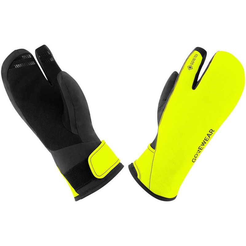 Gorewear Gore-Tex Insulated Trigger Gloves – Black/Neon Yellow Mens Medium