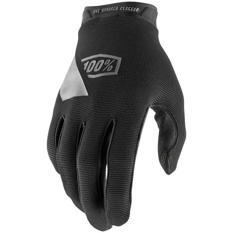 100% Ridecamp Youth Gloves – Black Full Finger Large