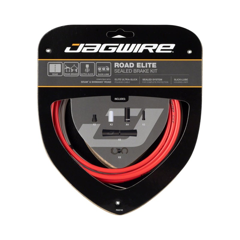 Jagwire Road Elite Sealed Brake Cable Kit (Red) (1.5mm) (850/1650mm) (w/ Housing)