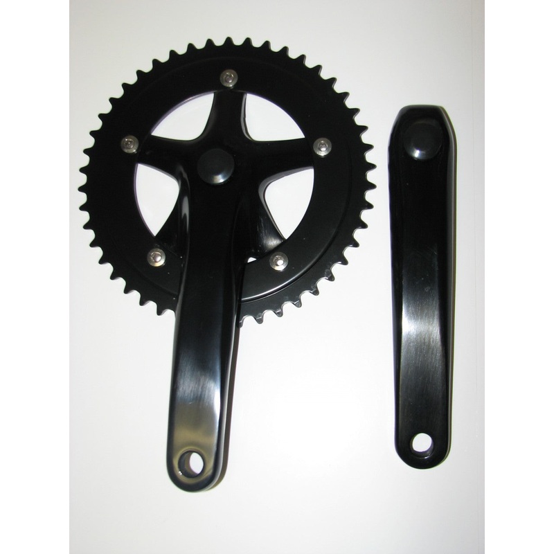 Black Single speed 3 Piece Crank 46t Heavy Duty 170mm –