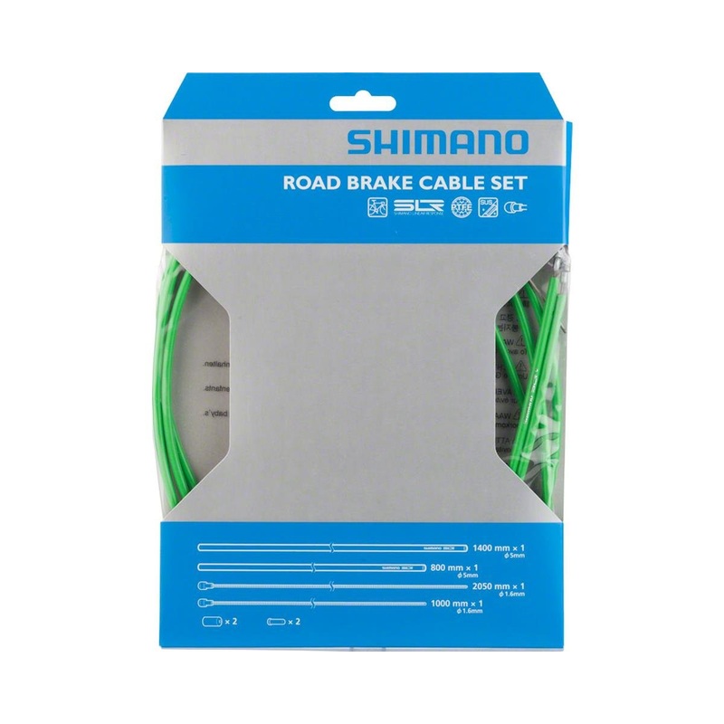Shimano Road PTFE Brake Cable & Housing Set (Green) (1.6mm) (1000/2050mm)