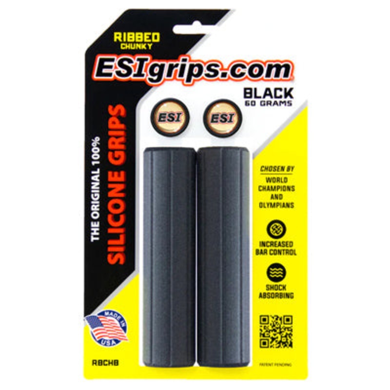 Esi Grips,Ribbed Chunky 60G,Black,Wplugs,130Mm Ribbed Chunky Esi Gripstape