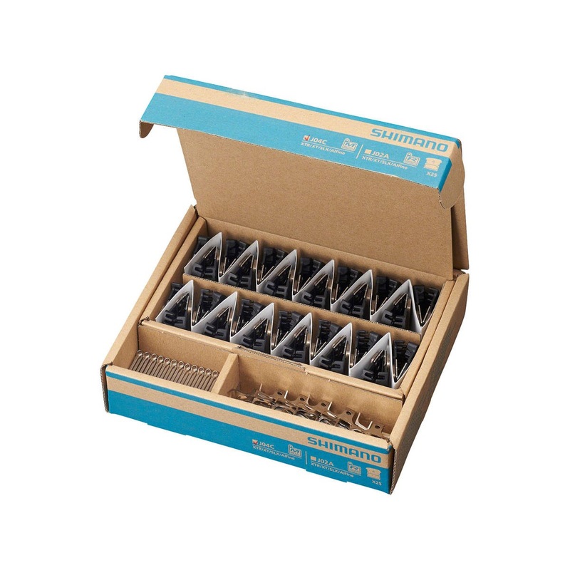 Shimano J04C-MF Disc Brake Pads & Springs (Metal Compound) (Finned Alloy & Stainless Steel Back Plate) (Box/25 Pairs)