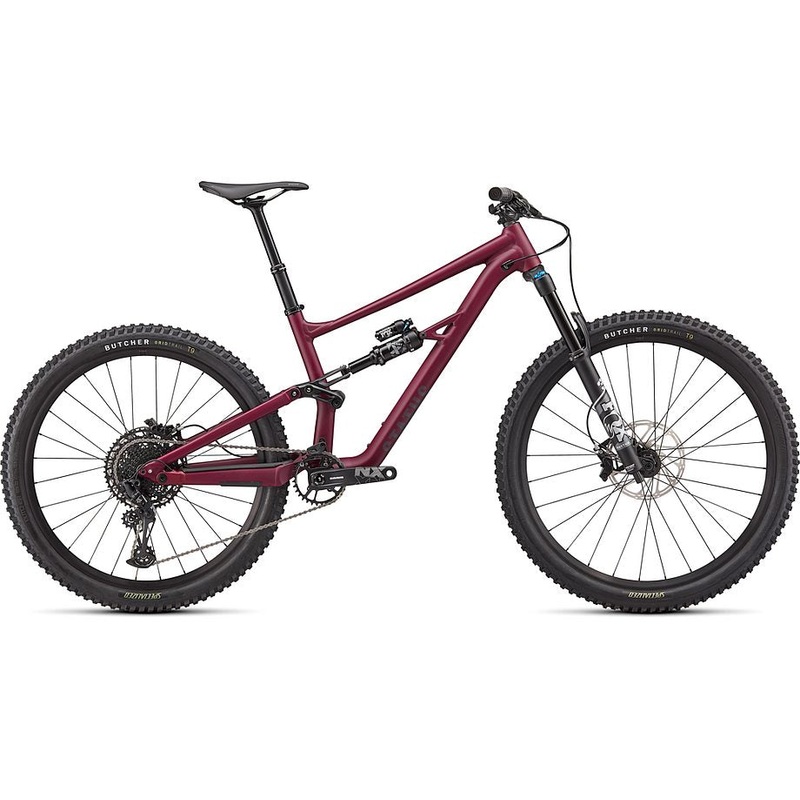 2022 Specialized status 140 bike satin raspberry / cast umber s3