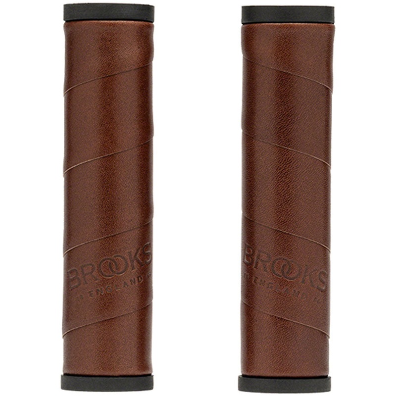 Brooks Willow Leather Grips – Antique Brown 130/130mm