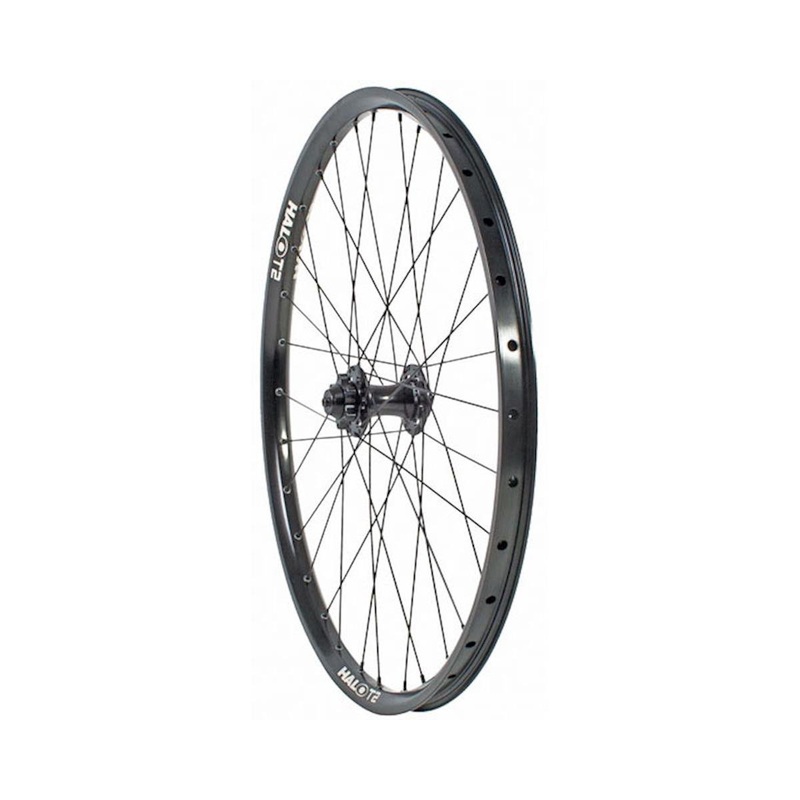 Halo Wheels T2 Front Wheel (Black) (QR/15 x 100mm) (26″) (Rim Brake/6-Bolt) (Clincher)