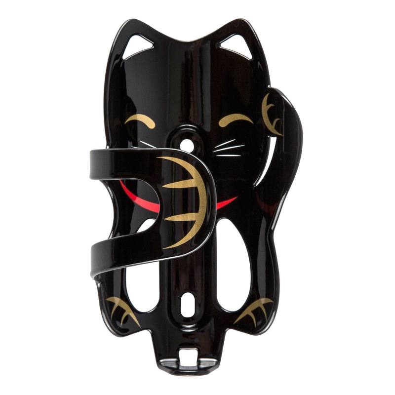 Portland Design Works Lucky Cat Water Bottle Cage: Black Cat