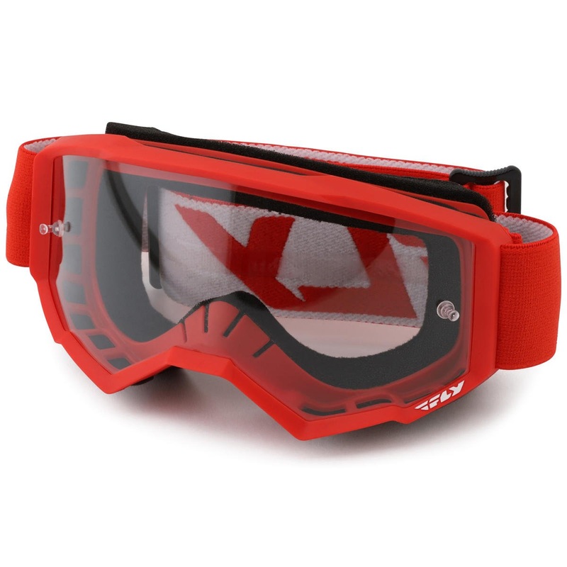 Fly Racing Youth Focus Goggles (Red/White) (Clear Lens)