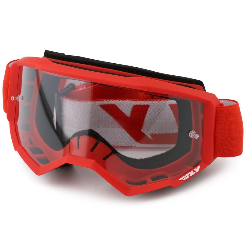 Fly Racing Focus Goggles (Red/White) (Clear Lens)