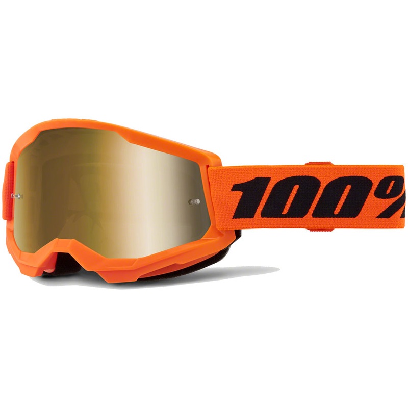 100% Strata 2 Goggles – Neon Orange/Mirror Gold