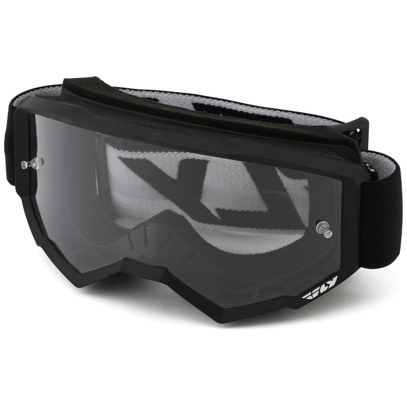 Fly Racing Youth Focus Goggles (Black/White) (Clear Lens)