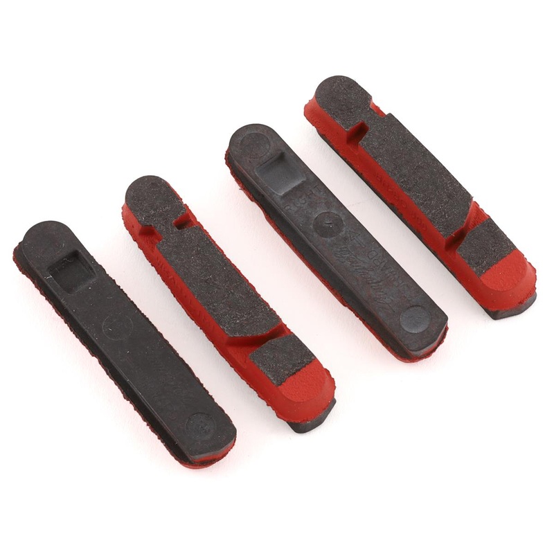 Campagnolo Carbon Rim Brake Pad Inserts (Red) (2 Pairs) (Campagnolo Holder)