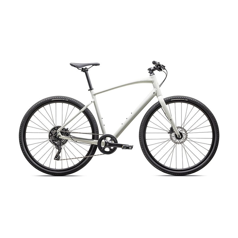 2025 Specialized sirrus x 2.0 km bike gloss dune white / dove grey reflective l