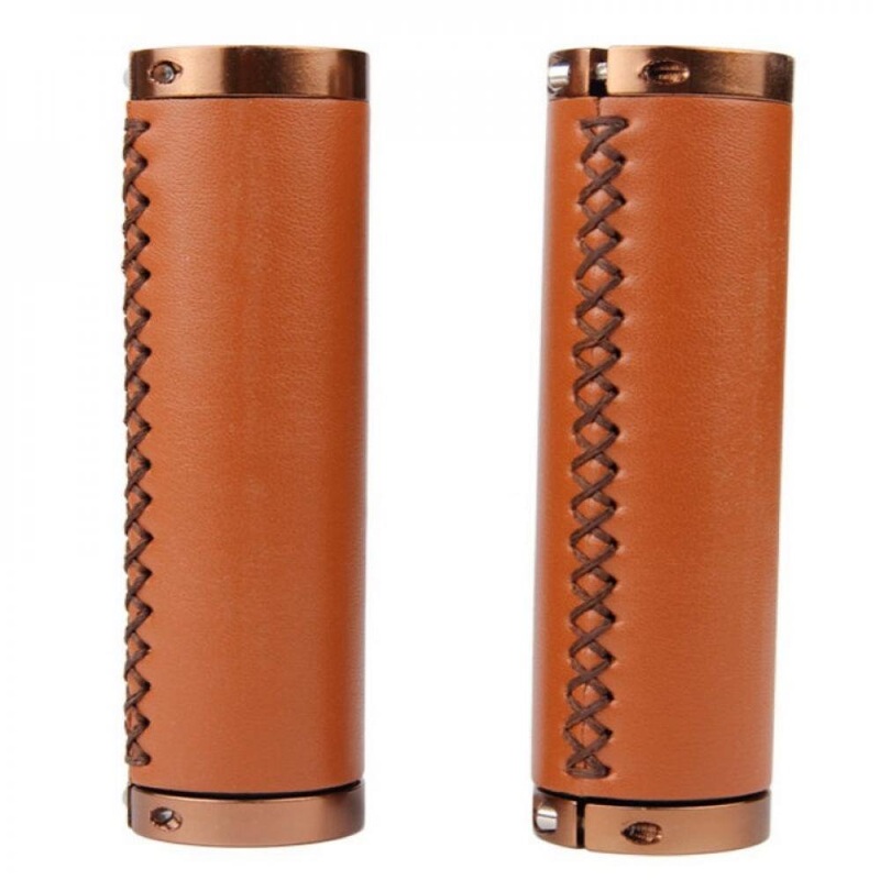 Retro Brown Style Lock On Handlebar Bike Grips -Live4Bikes