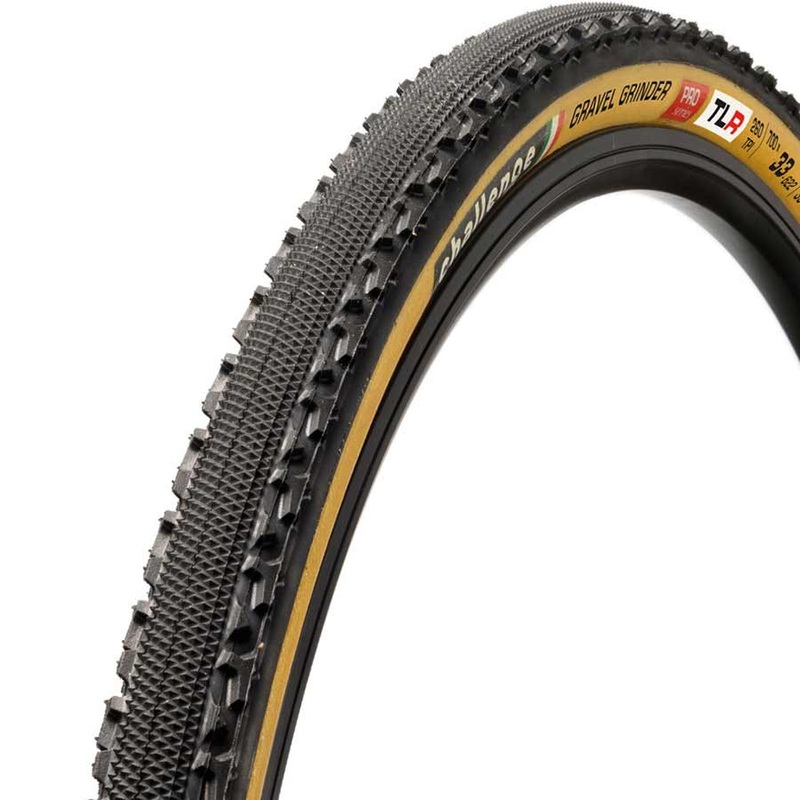 Challenge Gravel Grinder Pro Tire – 700 x 33, Tubeless, Folding, Black/Tan, Handmade