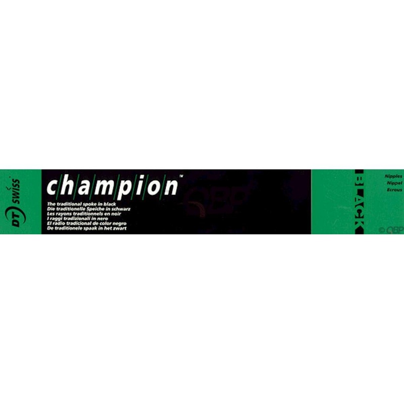 DT Swiss Champion 2.0 Blank Spokes (Black) (J-Bend) (315mm) (Threadless) (Box of 500)