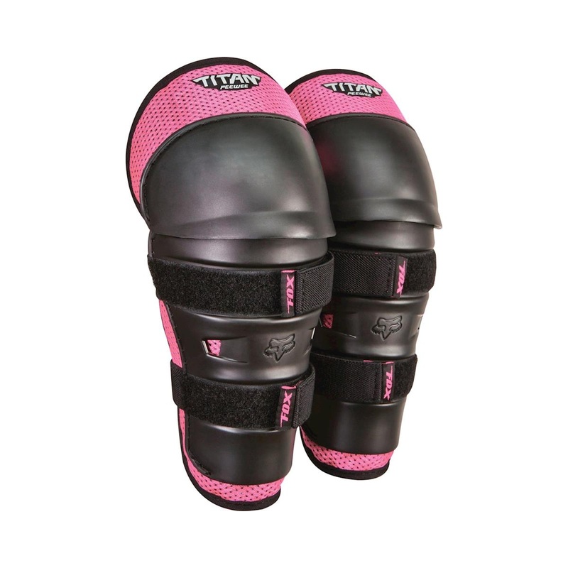 Fox Racing Peewee Titan Knee/Shin Guards (Peewee) (Black/Pink) (Universal Youth)