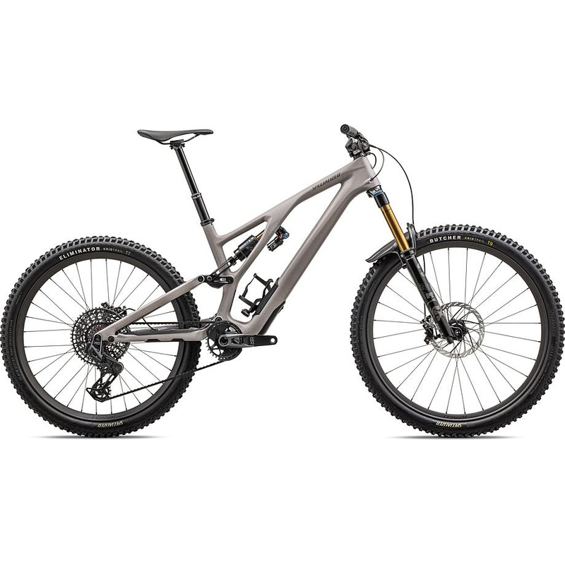 2025 Specialized Stumpjumper evo pro bike satin dune white / dove grey / cool grey / amber glow / smoke s3
