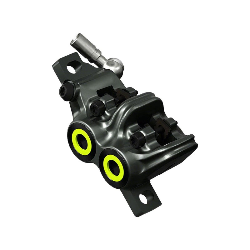 Magura MT7 Disc Brake Caliper (Grey/Yellow) (Front or Rear) (Post Mount) (4-Piston)