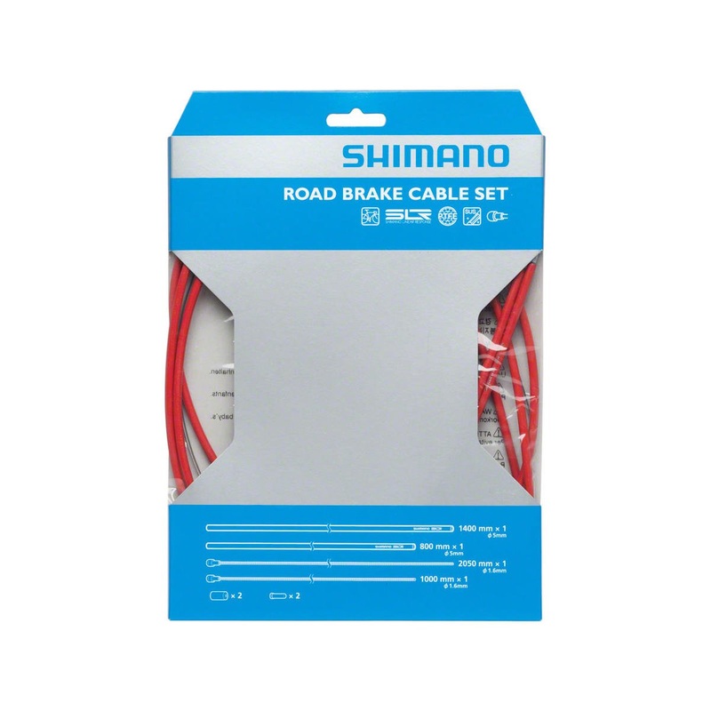 Shimano Road PTFE Brake Cable & Housing Set (Red) (1.6mm) (1000/2050mm)