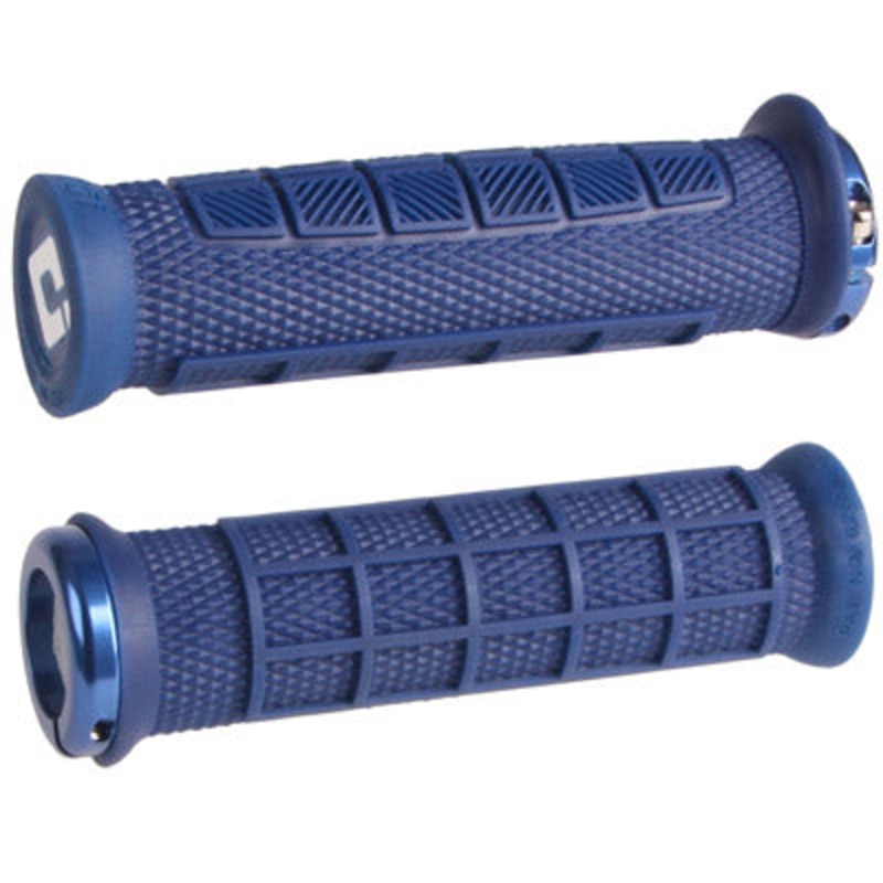 Odi Elite Pro Lock-On Grips Navy Blue With Blue Clamps Elite Pro V2.1 Lock-On  Gripstape
