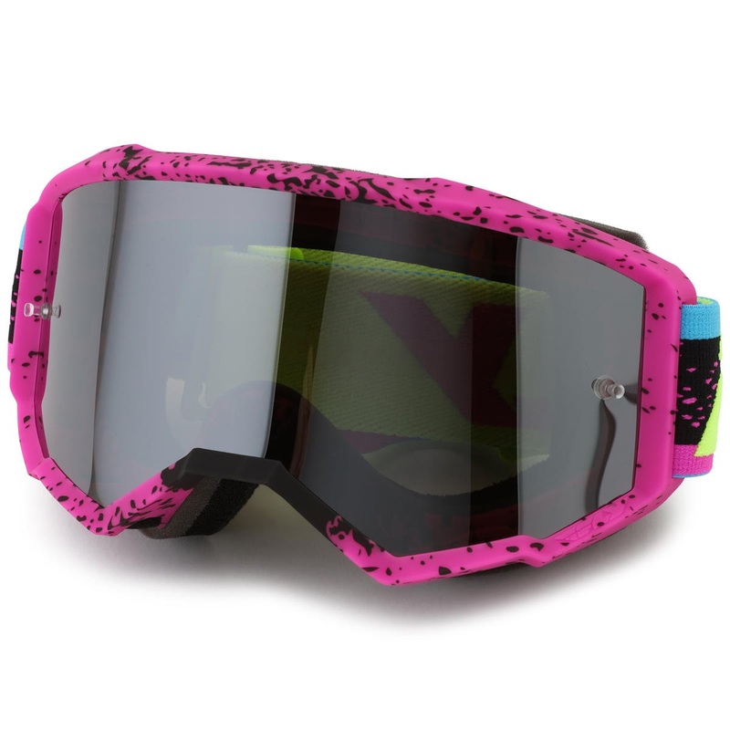 Fly Racing Zone Goggles (Pink/Black/Hi-Vis) (Black Mirror/Smoke Lens)