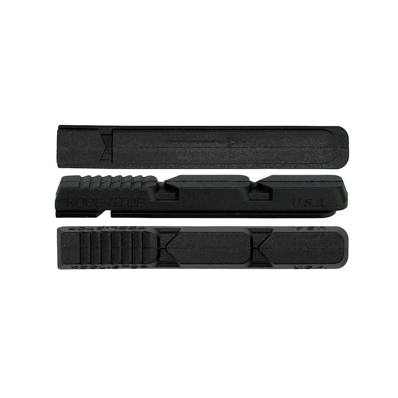 Kool Stop V Type 2 Brake Pad Inserts (Black/Red) (1 Pair) (Black Compound)