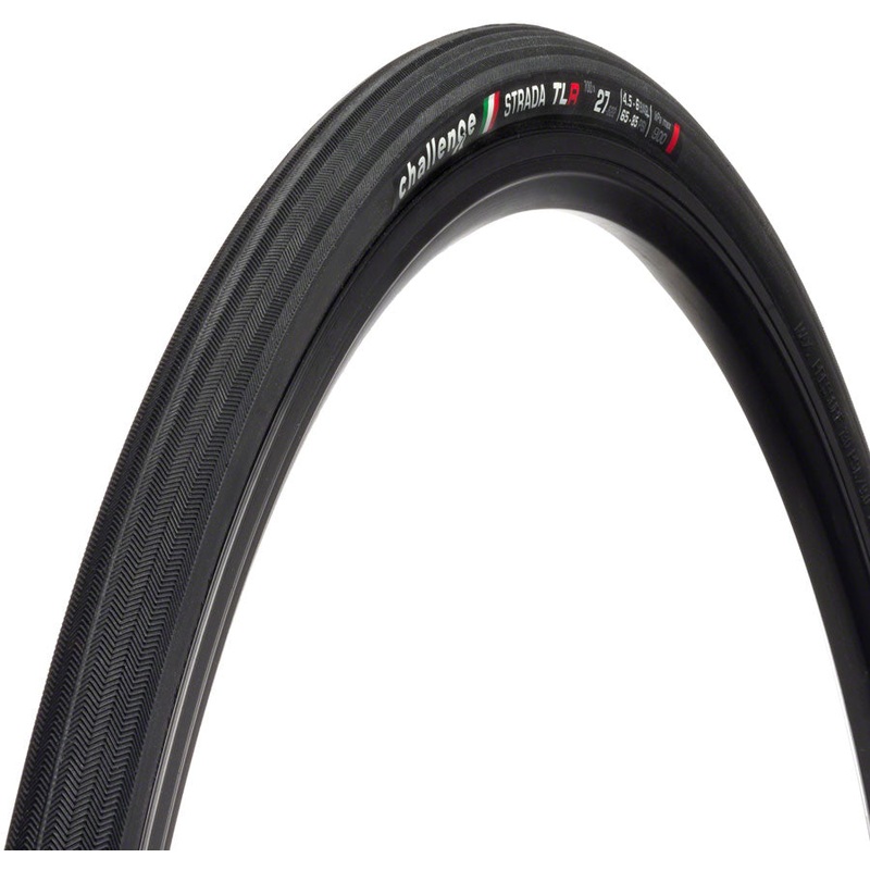 Challenge Strada Race Tire – 700 x 27, Tubeless, Folding, Black/Brown