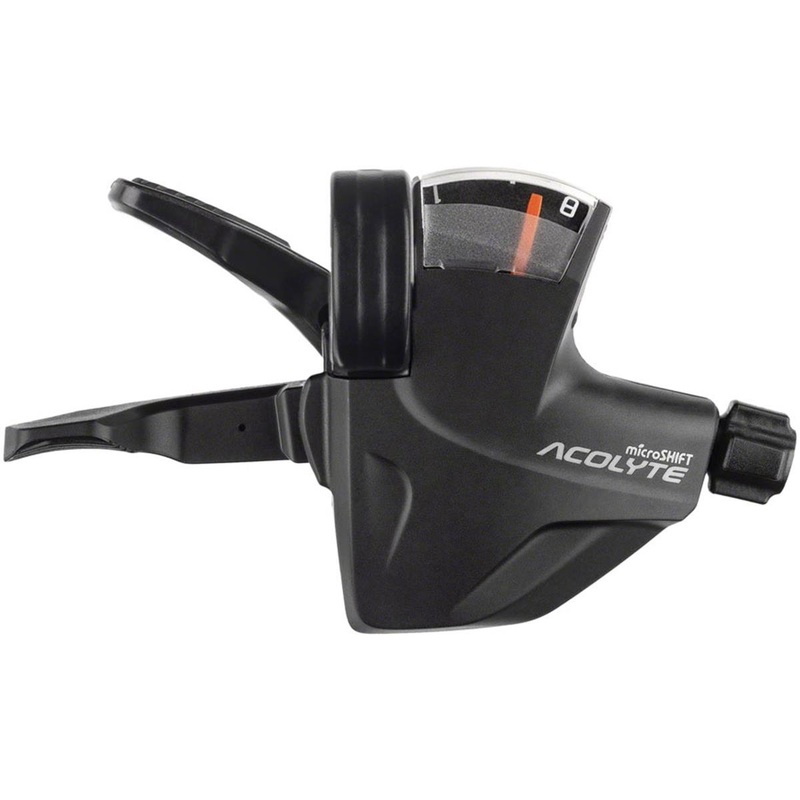 Microshift Acolyte Quick Trigger Pro Shifter w/Gear Indicator (Black) (Right) (1 x 8 Speed)